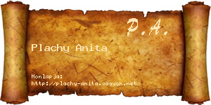 Plachy Anita névjegykártya