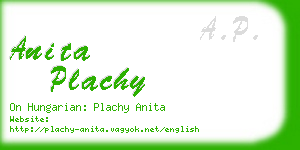 anita plachy business card